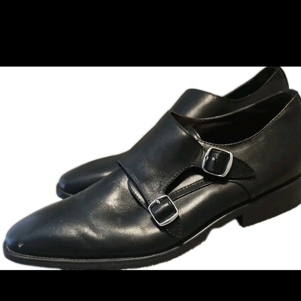 La Milano Men 11 Blk Leather Monk Strap Dress Shoe Street Retro Goth Y2K [3D